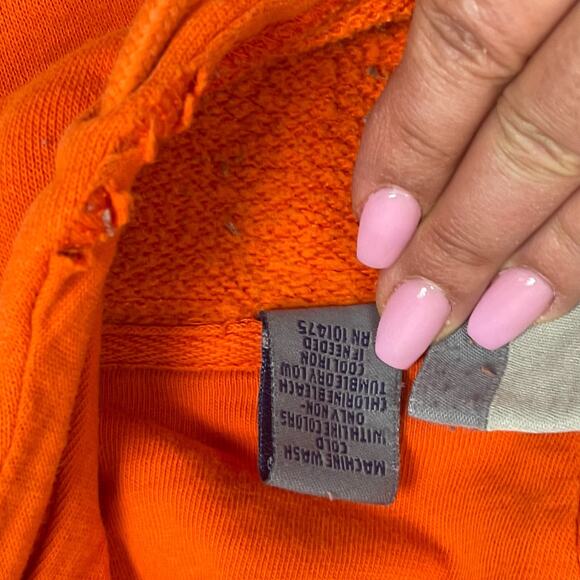 VTG Auburn Tigers Pullover Hoodie Stitched Spell Out Varsity Sz L Orange Y2K - Picture 5 of 7